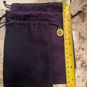 Tory Burch Deep Purple Velvet Drawstring Jewelry pouches